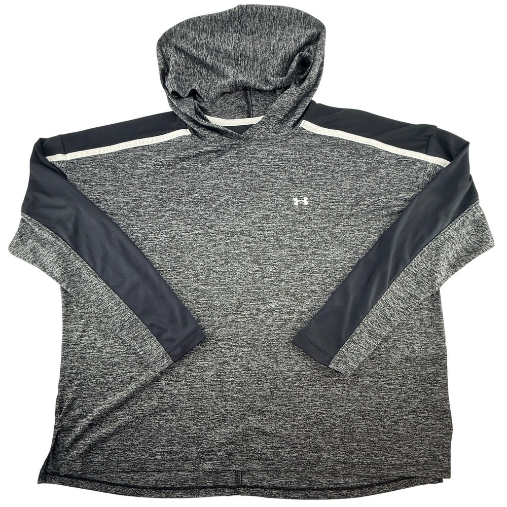 Under Armour HeatGear Hoodie Womens 1X Gray Pullover Athletic Loose Fit Training